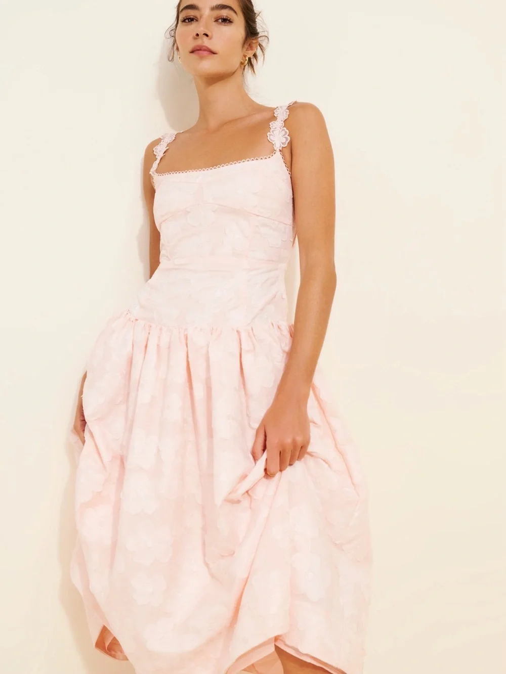 For Love And Lemons | Dresses | For Love Lemons Pale Pink Floral Midi Dress  | Poshmark